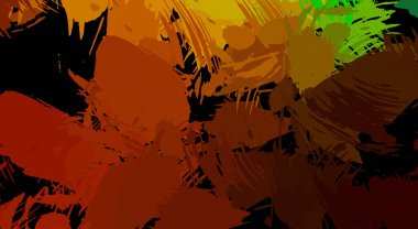 Canlı fırça darbeleriyle boyanmış. Renkli desenli resim. Fırçalanmış duvar kağıdını boya.