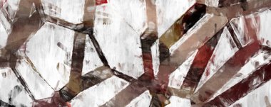 Soyut arkaplanda pürüzlü fırça darbeleri. Fırça boyası. Renkli boya darbeleri. Eşsiz duvar sanatı. Tuvaldeki modern sanat. Renkli çağdaş sanat eserleri. 