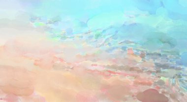 Yumuşak suluboya duvar kağıdı. Hafifçe fırçalanmış renkleri olan sanatsal bir resim. Pastel renkler arkaplana dokunmuş. Soyut duvar sanatı..