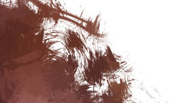 Taranmış Boyalı Soyut Arkaplan. Vahşi kaotik fırça darbeleri. Boya darbeleri. 2D İllüstrasyon. Fırça darbeli resim. 