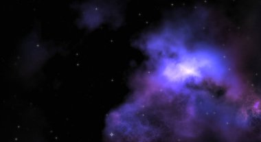 Galaksi uzayındaki yıldız alanı renkli nebula ile. Uzayın derinliklerinin bilim kurgu geçmişi. Ruhsal duvar kağıdı.