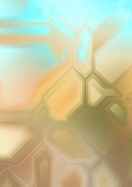 Renkli ve canlı geometrik şekiller katmanları var. Bir teknoloji planının dijital illüstrasyonu. Gelecekçi tasarım şablonu.