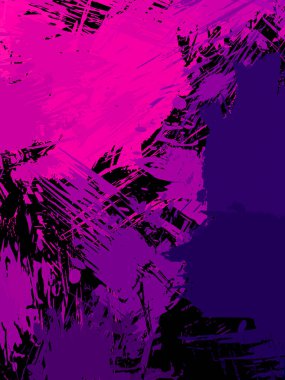 Vahşi fırça darbeleriyle yaratıcı soyut resim. Artistik fırça darbeleriyle donatılmış. Renkli ve canlı bir tasvir. Boyalı sanat.