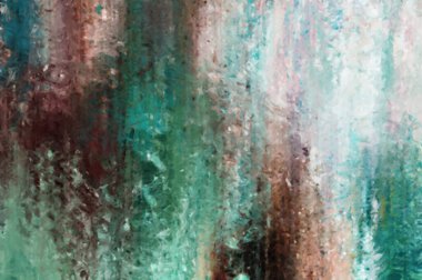 Modern sanat. Renkli çağdaş sanat eserleri. Renkli boya darbeleri. Soyut arkaplanda fırça darbeleri. Fırça boyası. Eşsiz duvar sanatı.