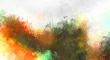 Sanatsal soyut arkaplan. Doku boyalı duvar kağıdı. Boya darbeleriyle yaratıcı bir illüstrasyon. Fırça desenli resim.