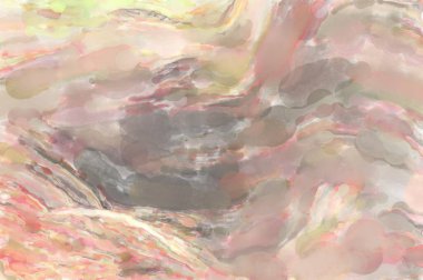 Çağdaş sanat. El yapımı resim. Modern sanat eserleri. Yüzeyde suluboya fırça darbeleriyle resim yapmak. 2D çizim. Sanatsal arkaplan resmi. Tablo üzerinde soyut resim. Renkli doku.