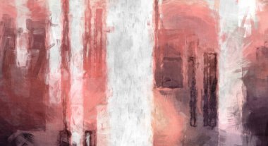Soyut arkaplanda pürüzlü fırça darbeleri. Fırça boyası. Renkli boya darbeleri. Eşsiz duvar sanatı. Tuvaldeki modern sanat. Renkli çağdaş sanat eserleri. 