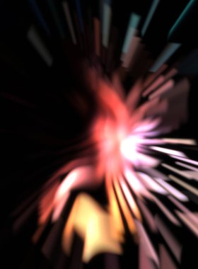 Işık parçacık izleri. Parlayan parçacıkları ve çizgileri olan ışık patlaması yıldızı. Güzel hareketli soyut ışın arkaplanı.