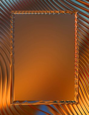 Soyut çerçeveli arkaplan. Renkli, canlı, dalgalı bir duvar kağıdı. Merkezi çerçeveli yaratıcı grafik 2d çizim. Dinamik şekilli modaya uygun sıvı örtüsü.