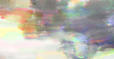 Çağdaş sanat. El yapımı resim. Modern sanat eserleri. Yüzeyde suluboya fırça darbeleriyle resim yapmak. 2D çizim. Sanatsal arkaplan resmi. Tablo üzerinde soyut resim. Renkli doku.