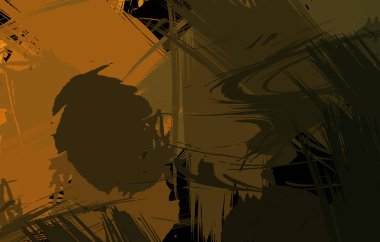 Sanatsal soyut arkaplan. Doku boyalı duvar kağıdı. Boya darbeleriyle yaratıcı bir illüstrasyon. Fırça desenli resim.