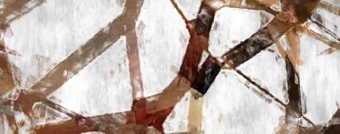 Soyut arkaplanda pürüzlü fırça darbeleri. Fırça boyası. Renkli boya darbeleri. Eşsiz duvar sanatı. Tuvaldeki modern sanat. Renkli çağdaş sanat eserleri. 