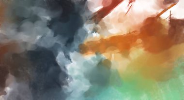 El yapımı sürreal soyut desenli suluboya. Modern sanatsal resim. 2D çizim. Arkaplan boyası karışımı. Yaratıcı duvar sanatı. Çağdaş sanat