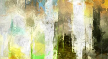 Soyut arkaplanda pürüzlü fırça darbeleri. Fırça boyası. Renkli boya darbeleri. Eşsiz duvar sanatı. Tuvaldeki modern sanat. Renkli çağdaş sanat eserleri. 