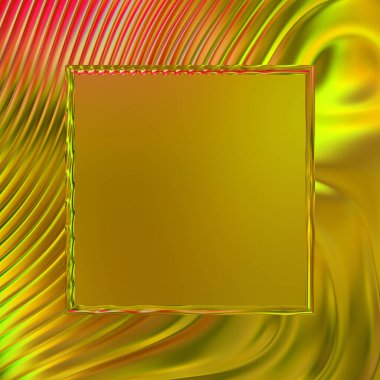 Soyut çerçeveli arkaplan. Renkli, canlı, dalgalı bir duvar kağıdı. Merkezi çerçeveli yaratıcı grafik 2d çizim. Dinamik şekilli modaya uygun sıvı örtüsü.