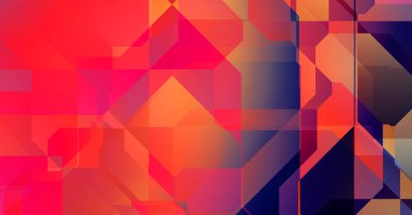 Dinamik bileşime sahip minimalist düz stil içinde modayı takip eden geometrik soyut arkaplan. 