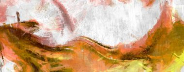 Soyut arkaplanda pürüzlü fırça darbeleri. Fırça boyası. Renkli boya darbeleri. Eşsiz duvar sanatı. Tuvaldeki modern sanat. Renkli çağdaş sanat eserleri. 