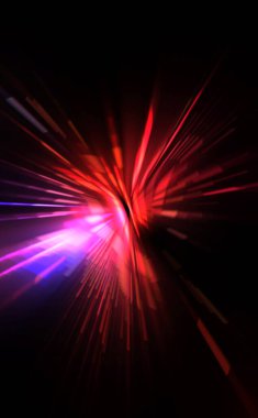 Fütürist mercek patlaması. Parlayan parçacıkları ve çizgileri olan ışık patlaması yıldızı. Güzel soyut ışın arkaplanı.