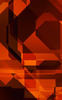 Renkli ve canlı geometrik şekiller katmanları var. Bir teknoloji planının dijital illüstrasyonu. Gelecekçi tasarım şablonu.