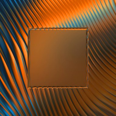 Soyut çerçeveli arkaplan. Renkli, canlı, dalgalı bir duvar kağıdı. Merkezi çerçeveli yaratıcı grafik 2d çizim. Dinamik şekilli modaya uygun sıvı örtüsü.