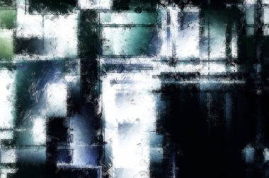 Modern sanat. Renkli çağdaş sanat eserleri. Renkli boya darbeleri. Soyut arkaplanda fırça darbeleri. Fırça boyası. Eşsiz duvar sanatı.