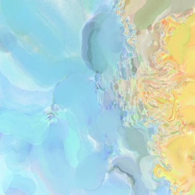 Soyut doku. Yüzeyde etkileyici el yapımı suluboya. Suluboya fırça darbeleri. Modern sanat. Çok renkli arkaplan. Çağdaş duvar sanatı. Renkli bir fon. 2d illüstrasyon.