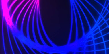 Işık dalgalarının neon renkli soyut tasarımı. Dijital arka plan ve neon ışığı parlama efekti. Parlak ışınlar duvar kağıdı.