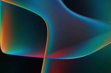 Soyut arkaplan. Değişken renk değişim dalgaları, dinamik hareketlerle. Işık dalgalarının neon renkli soyut tasarımı. Duvar kağıdı, afiş, arkaplan, kart, kitap illüstrasyonu, web sitesi.