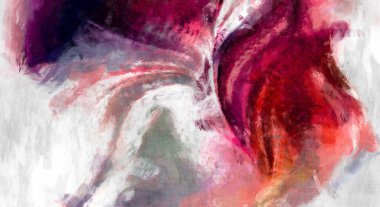 Soyut arkaplanda pürüzlü fırça darbeleri. Fırça boyası. Renkli boya darbeleri. Eşsiz duvar sanatı. Tuvaldeki modern sanat. Renkli çağdaş sanat eserleri. 