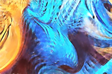 Modern sanat. Renkli çağdaş sanat eserleri. Renkli boya darbeleri. Soyut arkaplanda fırça darbeleri. fırça boyası.