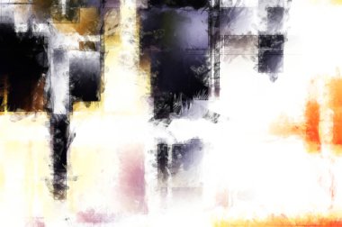 Modern sanat. Renkli çağdaş sanat eserleri. Renkli boya darbeleri. Soyut arkaplanda fırça darbeleri. Fırça boyası. Eşsiz duvar sanatı.