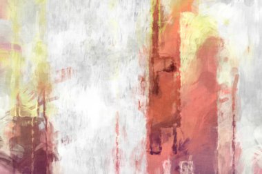 Soyut arkaplanda pürüzlü fırça darbeleri. Fırça boyası. Renkli boya darbeleri. Eşsiz duvar sanatı. Tuvaldeki modern sanat. Renkli çağdaş sanat eserleri. 