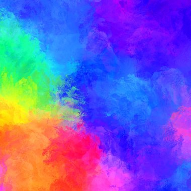 Canlı fırça darbeleriyle boyanmış. Renkli desenli resim. Fırçalanmış duvar kağıdını boya.