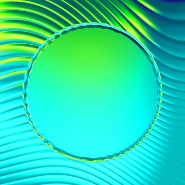 Soyut çerçeveli arkaplan. Renkli, canlı, dalgalı bir duvar kağıdı. Merkezi çerçeveli yaratıcı grafik 2d çizim. Dinamik şekilli modaya uygun sıvı örtüsü.