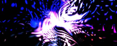 Işık parçacık izleri. Parlayan parçacıkları ve çizgileri olan ışık patlaması yıldızı. Güzel hareketli soyut ışın arkaplanı.