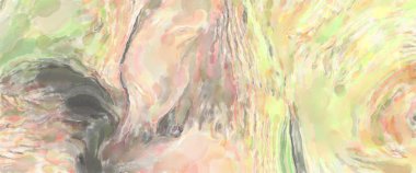 Modern fırça darbeleri. Pastel renklerde suluboya resim. Poster, duvar sanatı, afiş, kart, kitap kapağı veya ambalaj için sakinleştirici kompozisyonun yumuşak renkli çizimi. 