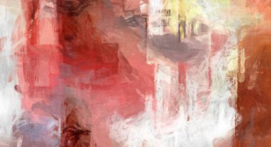 Soyut arkaplanda pürüzlü fırça darbeleri. Fırça boyası. Renkli boya darbeleri. Eşsiz duvar sanatı. Tuvaldeki modern sanat. Renkli çağdaş sanat eserleri. 