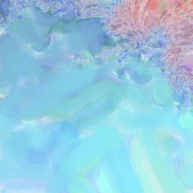 El yapımı sürreal soyut desenli suluboya. Modern sanatsal resim. 2D çizim. Arkaplan boyası karışımı. Yaratıcı duvar sanatı. Çağdaş sanat.