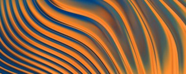 Soyut arkaplan. Renkli dalgalı yansıtıcı duvar kağıdı. Duvar kağıdı, afiş, arkaplan, kart, kitap kapağı veya web sitesi için grafiksel resimleme.