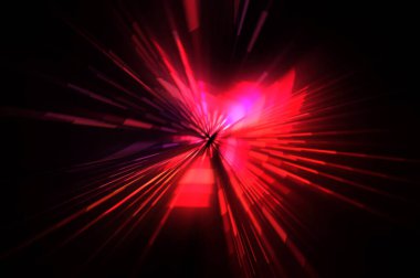 Fütürist mercek patlaması. Parlayan parçacıkları ve çizgileri olan ışık patlaması yıldızı. Güzel soyut ışın arkaplanı.