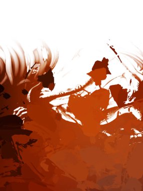 Taranmış Boyalı Soyut Arkaplan. Vahşi kaotik fırça darbeleri. Boya darbeleri. 2D İllüstrasyon. Fırça darbeli resim. 