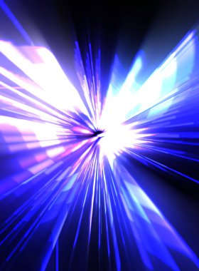 Fütürist mercek patlaması. Parlayan parçacıkları ve çizgileri olan ışık patlaması yıldızı. Güzel soyut ışın arkaplanı.