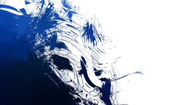 Taranmış Boyalı Soyut Arkaplan. Vahşi kaotik fırça darbeleri. Boya darbeleri. 2D İllüstrasyon. Fırça darbeli resim. 