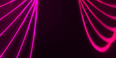 Işık dalgalarının neon renkli soyut tasarımı. Dijital arka plan ve neon ışığı parlama efekti. Parlak ışınlar duvar kağıdı.