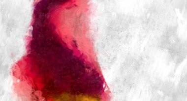 Soyut arkaplanda pürüzlü fırça darbeleri. Fırça boyası. Renkli boya darbeleri. Eşsiz duvar sanatı. Tuvaldeki modern sanat. Renkli çağdaş sanat eserleri. 