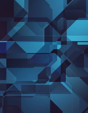 Renkli ve canlı geometrik şekiller katmanları var. Bir teknoloji planının dijital illüstrasyonu. Gelecekçi tasarım şablonu.