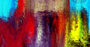 Modern sanat. Renkli çağdaş sanat eserleri. Renkli boya darbeleri. Soyut arkaplanda fırça darbeleri. Fırça boyası. Eşsiz duvar sanatı.