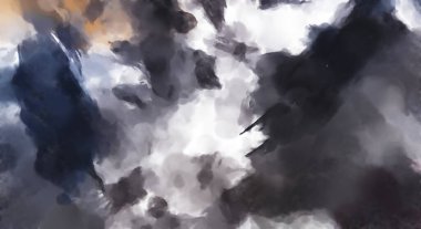 El yapımı sürreal soyut desenli suluboya. Modern sanatsal resim. 2D çizim. Arkaplan boyası karışımı. Yaratıcı duvar sanatı. Çağdaş sanat