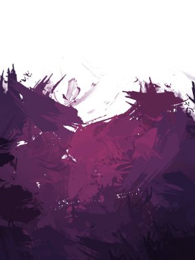 Taranmış Boyalı Soyut Arkaplan. Vahşi kaotik fırça darbeleri. Boya darbeleri. 2D İllüstrasyon. Fırça darbeli resim. 