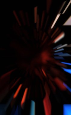 Işık parçacık izleri. Parlayan parçacıkları ve çizgileri olan ışık patlaması yıldızı. Güzel hareketli soyut ışın arkaplanı.